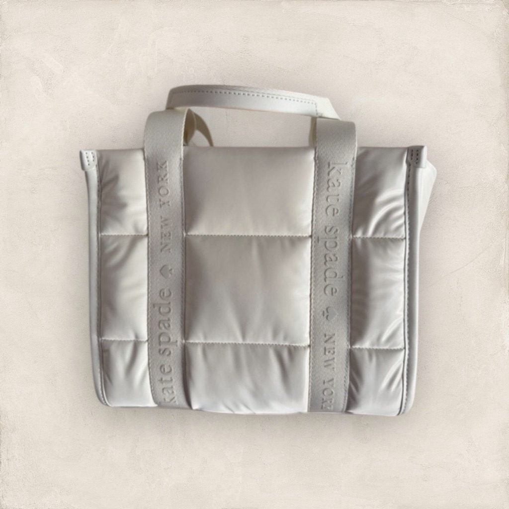 Kate Spade Kip Puffy Small Tote In Optic White!